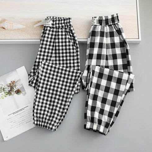 Girl's Plaid Casual Pants